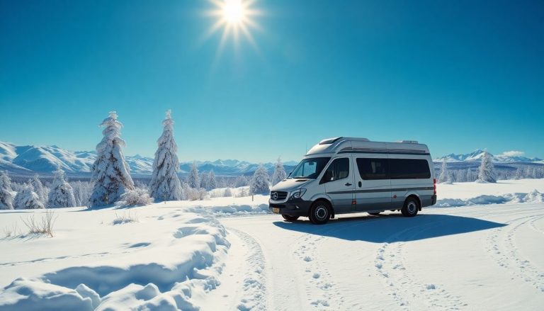 Voyage d'hiver : L'aventure en camping-car sur les pistes enneigées