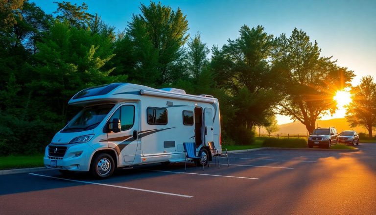 camping car sur un parking